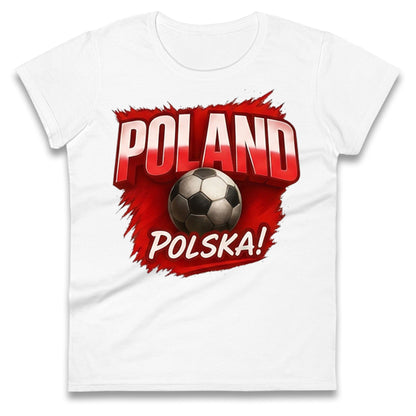 Poland Retro World Cup Ladies T Shirt