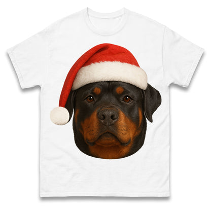 Rottweiler Face Christmas T Shirt