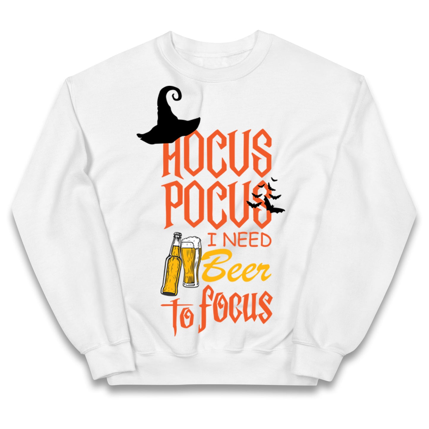 Hocus Pocus I Need Beer To Focus Halloween Jumper
