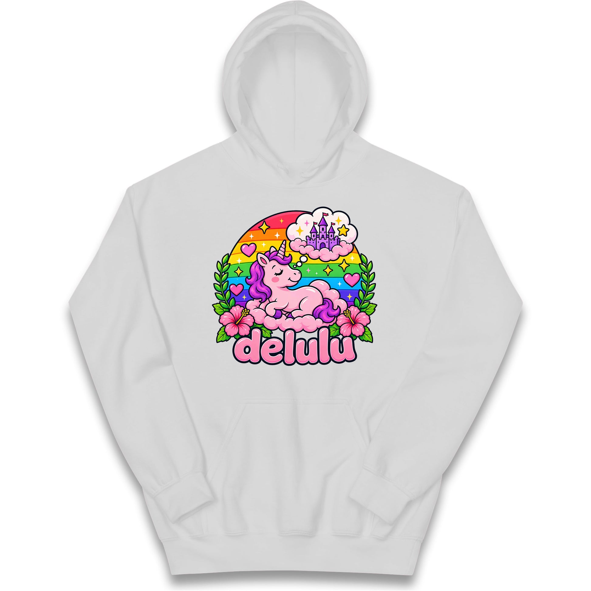 Delulu Unicorn Kids Hoodie