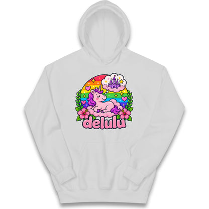 Delulu Unicorn Kids Hoodie