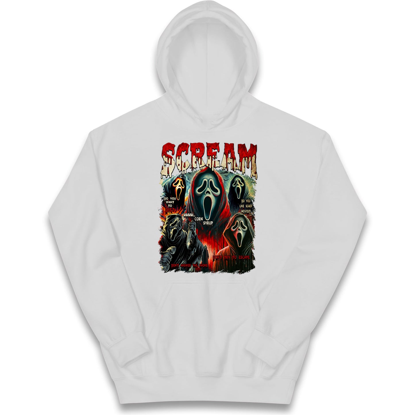 Ghost Face Scream Halloween Bootleg kids Hoodie