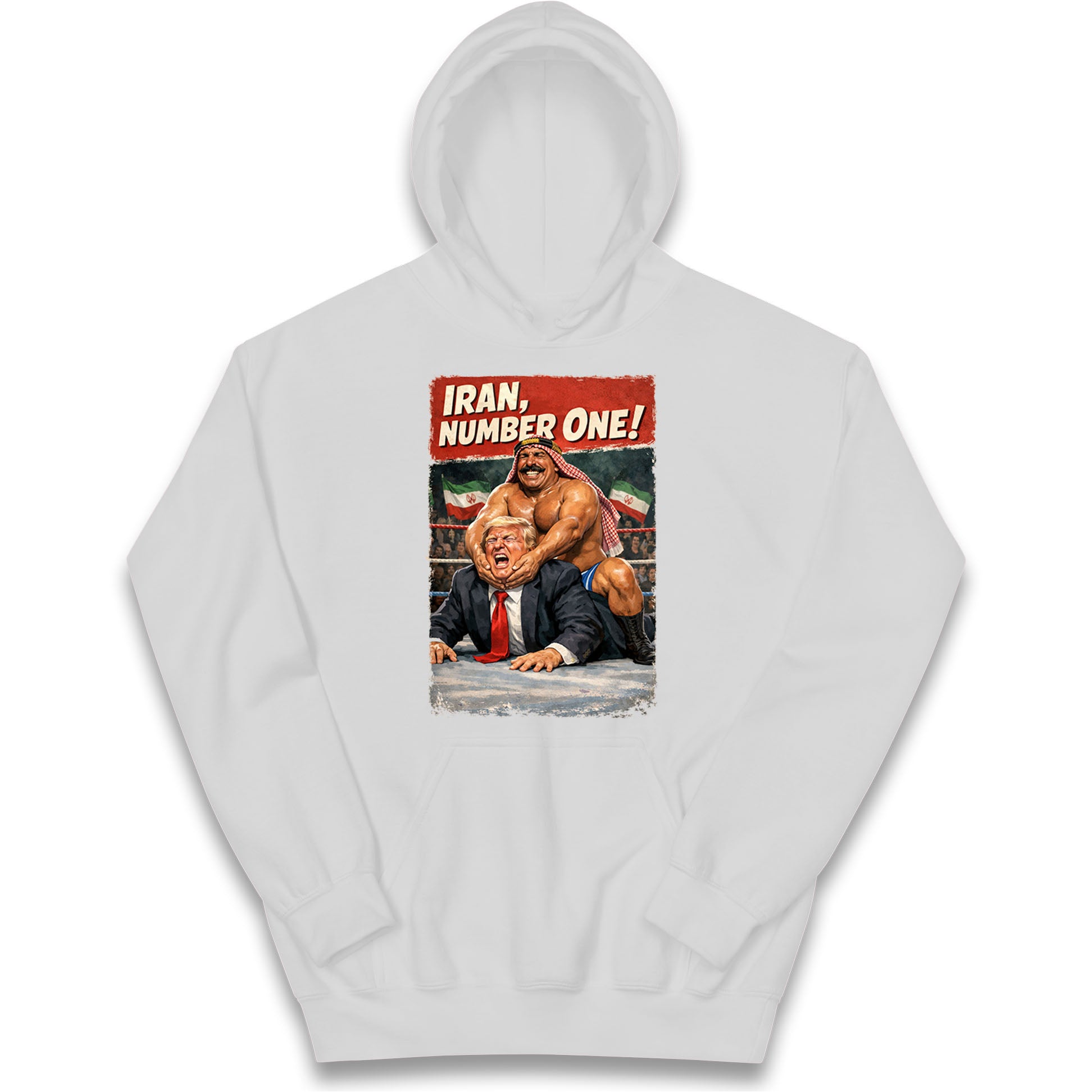 Donald Trump Iron Sheik Iran Wrestling Kids Hoodie