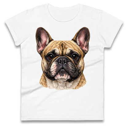 French Bulldog Face Ladies T Shirt