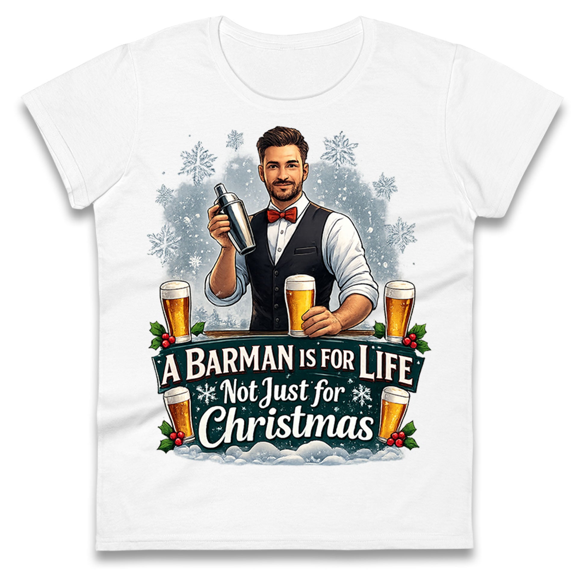 Barman Christmas Ladies T Shirt