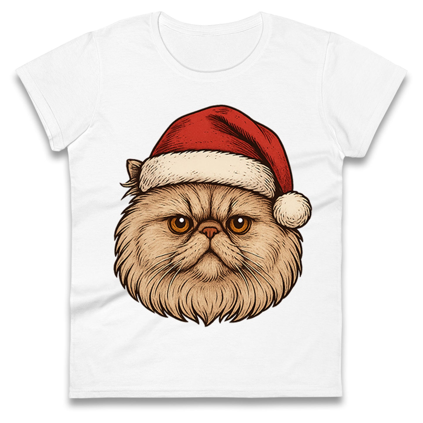 Persian Cat Christmas Ladies T Shirt