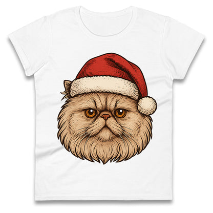 Persian Cat Christmas Ladies T Shirt