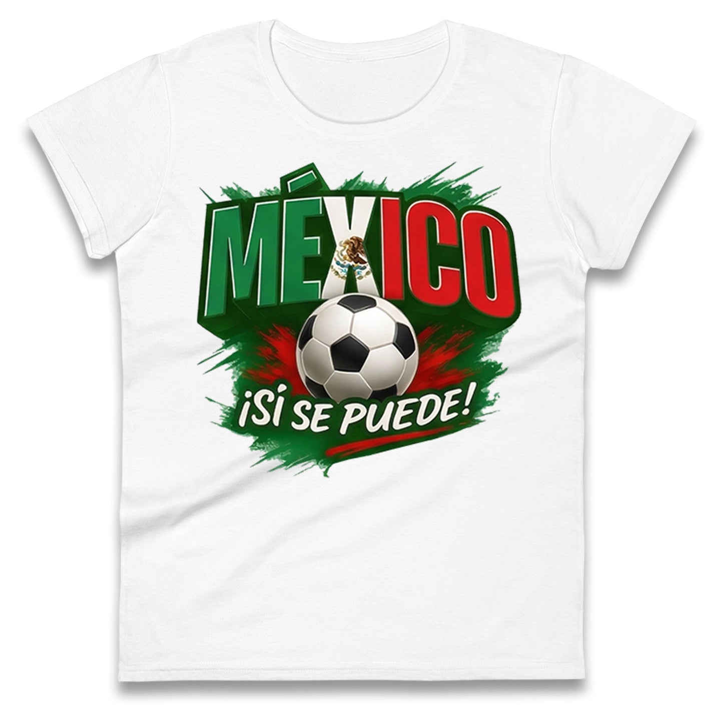 Mexico Retro World Cup Ladies T Shirt