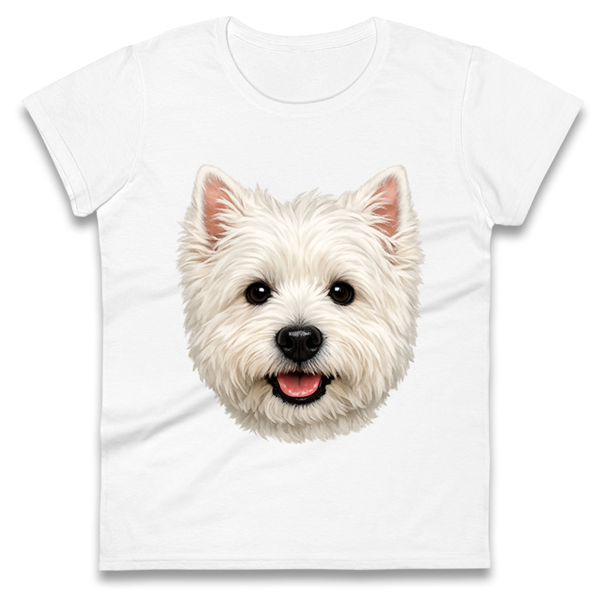 West Highland White Terrier Dog Face Ladies T Shirt