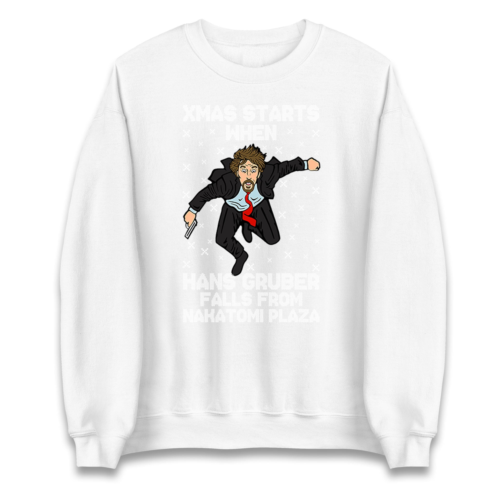 hans gruber falling sweatshirt