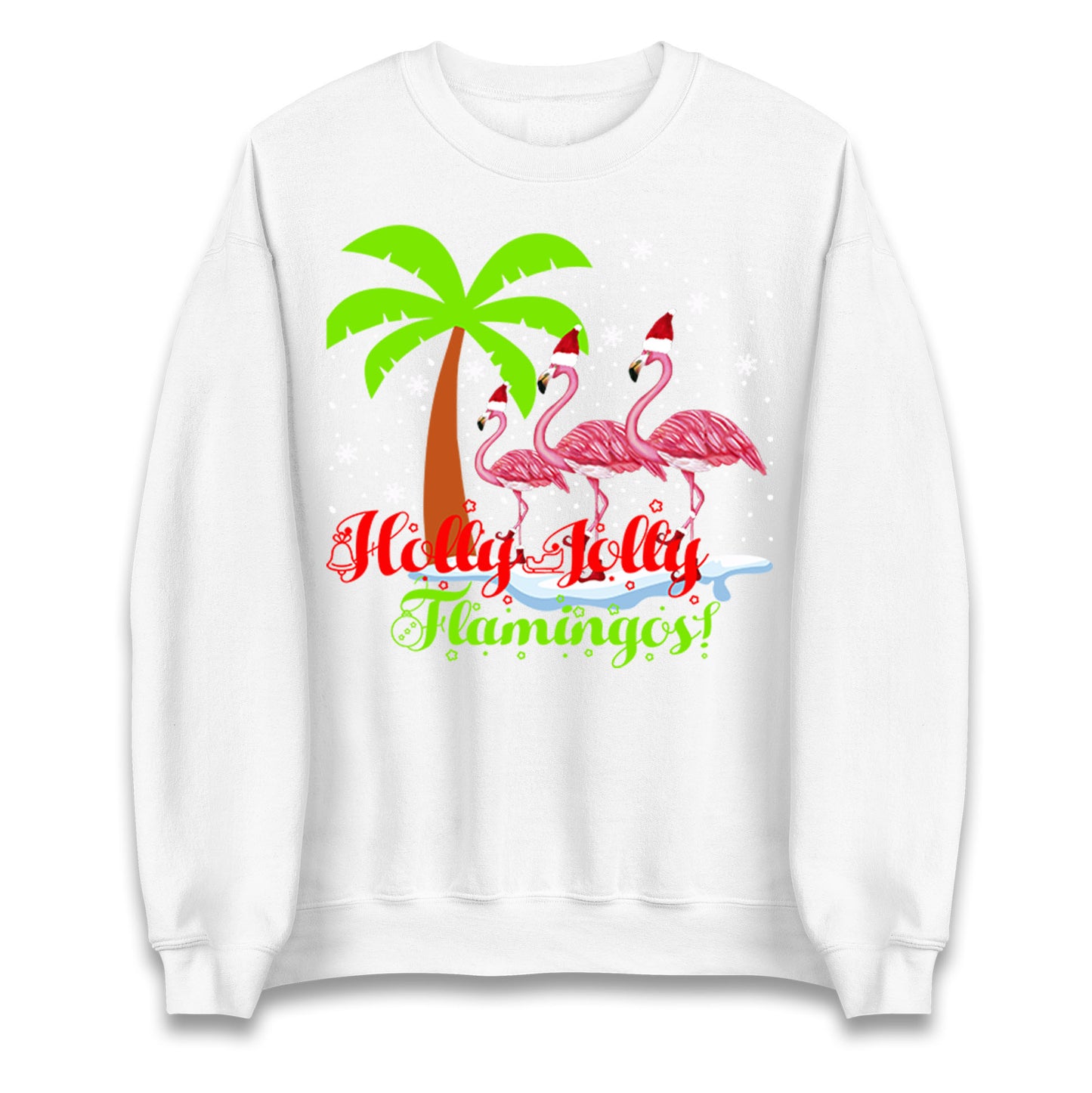 Holly Jolly Flamingos Christmas Unisex Sweatshirt