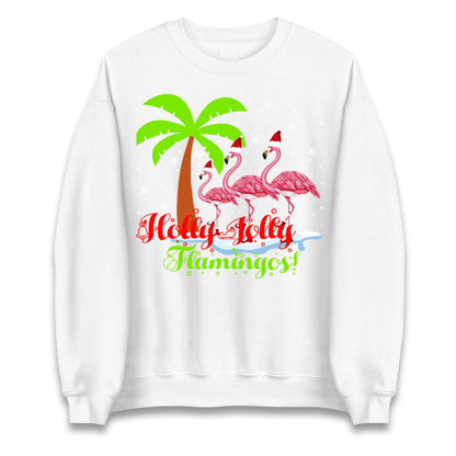 Holly Jolly Flamingos Christmas Unisex Sweatshirt