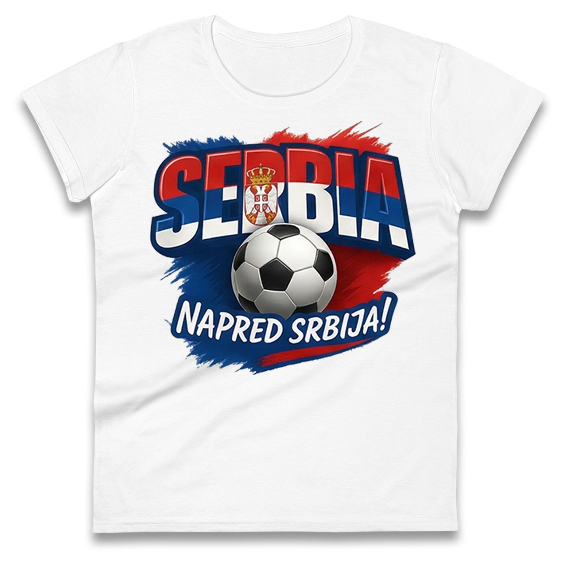 Serbia Retro World Cup Ladies T Shirt