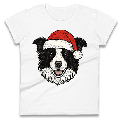 Border Collie Christmas Ladies T Shirt