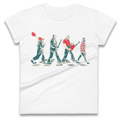Horror Characters Friends Spoof Halloween Womens t shirt