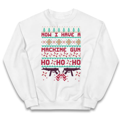 Now I Have A Machine Gun Christmas Kids Jumper