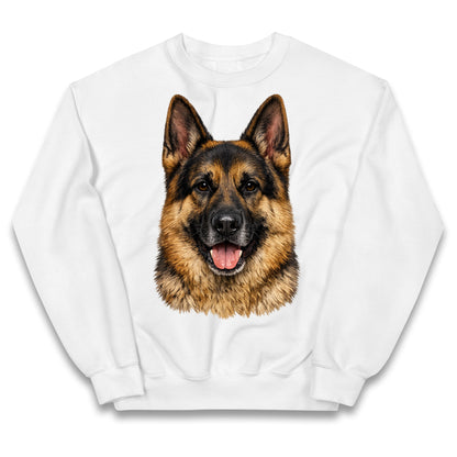 German Shepherd Dog Face Kids Jumper 