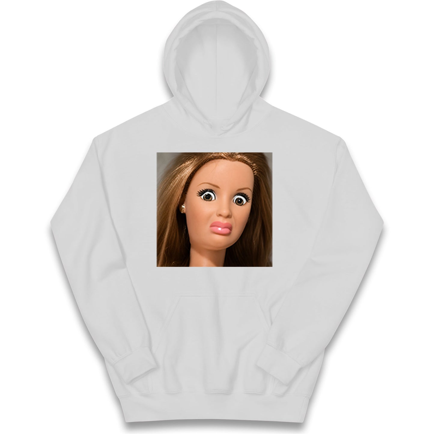 Funny Distressed Doll Face Meme Kids Hoodie