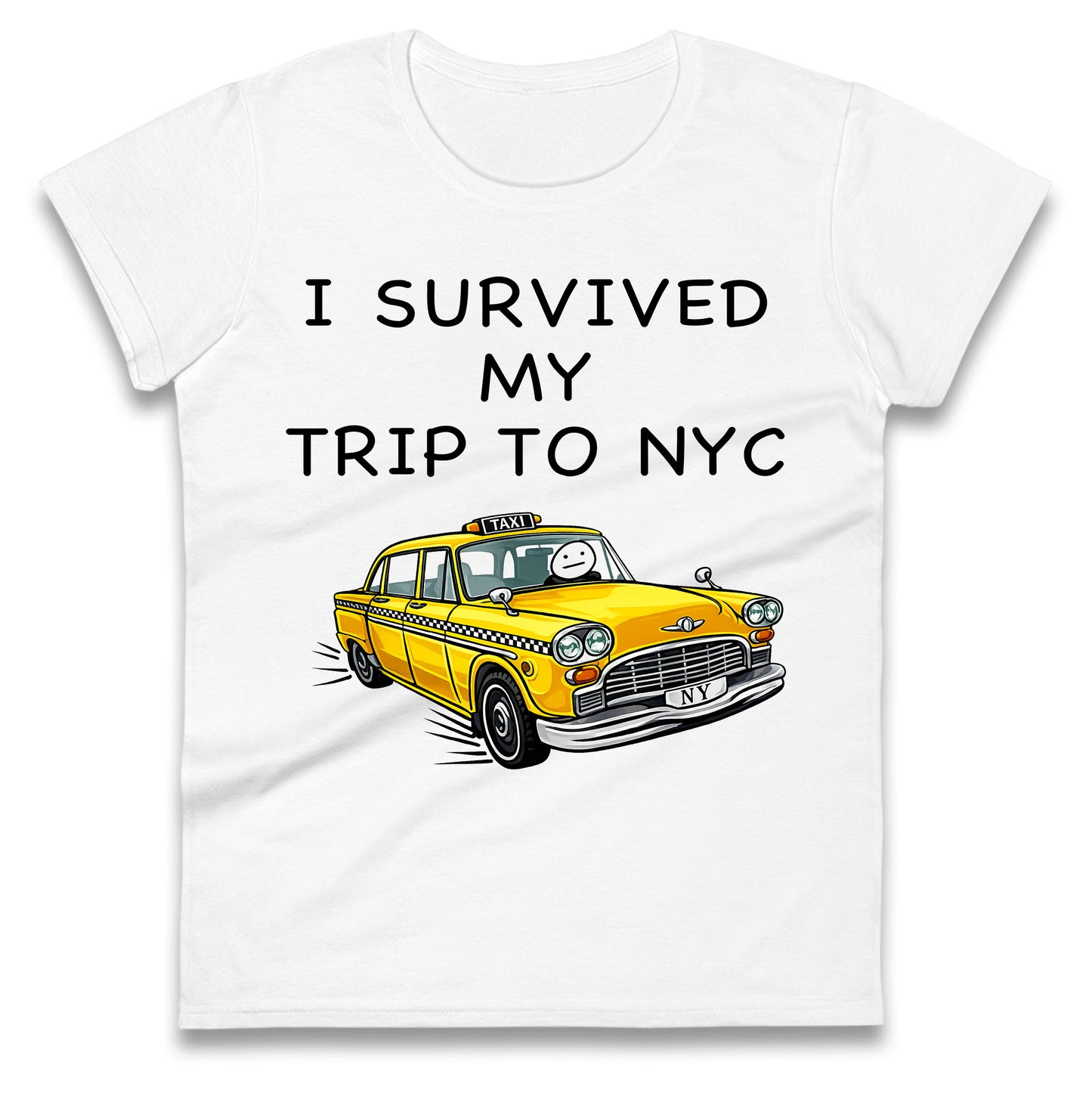 I Survived My Trip To NYC Yellow Taxi Ladies T Shirt