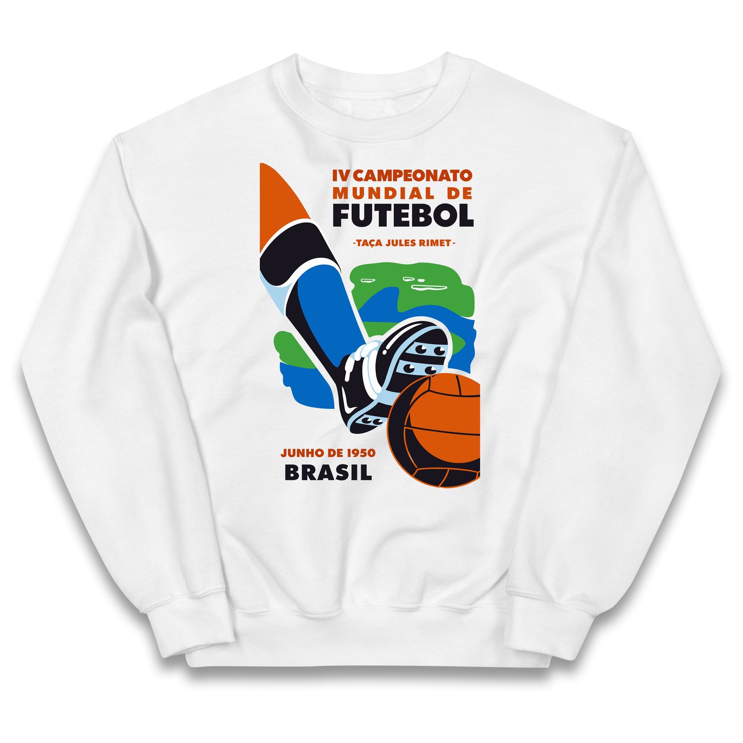 Brasil 1950 Retro World Cup Kids Jumper