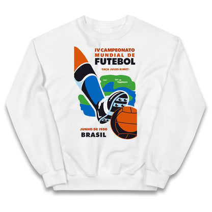 Brasil 1950 Retro World Cup Kids Jumper