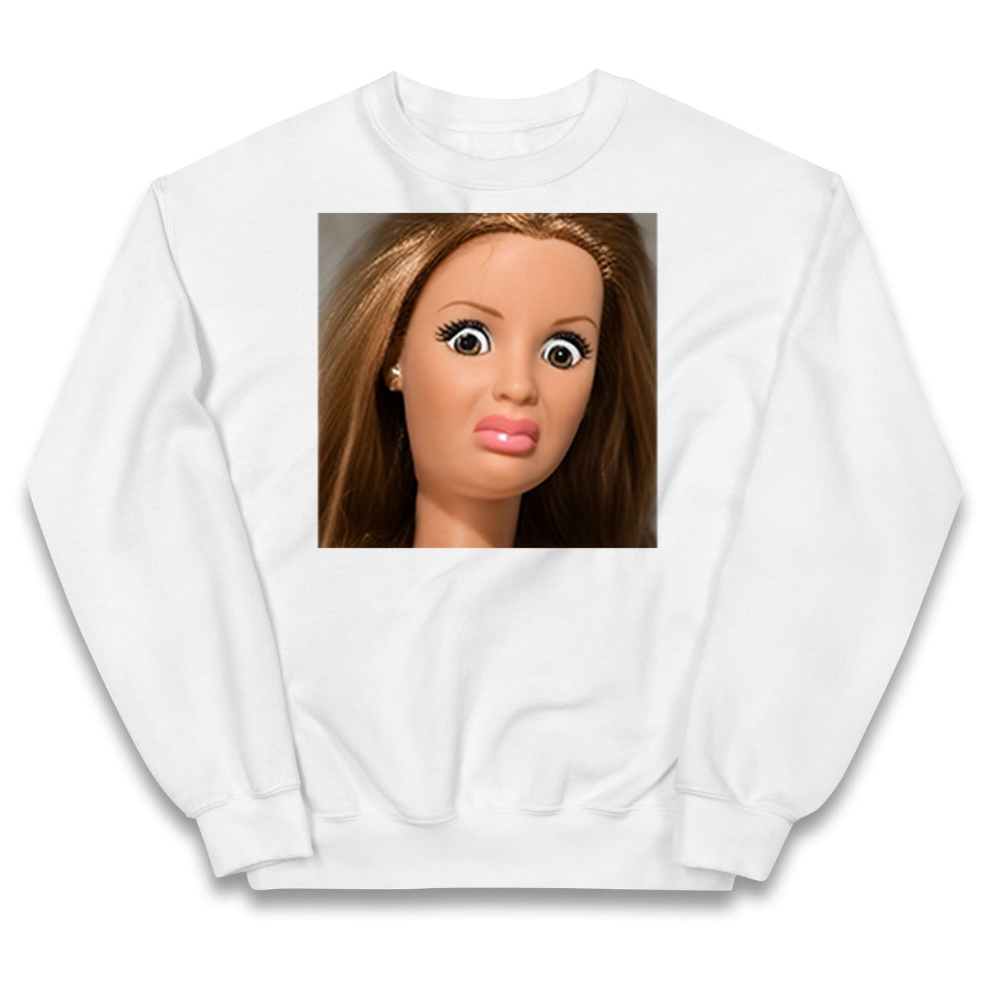 Distressed Doll Face Meme Kids Jumper
