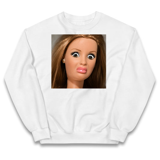 Distressed Doll Face Meme Kids Jumper