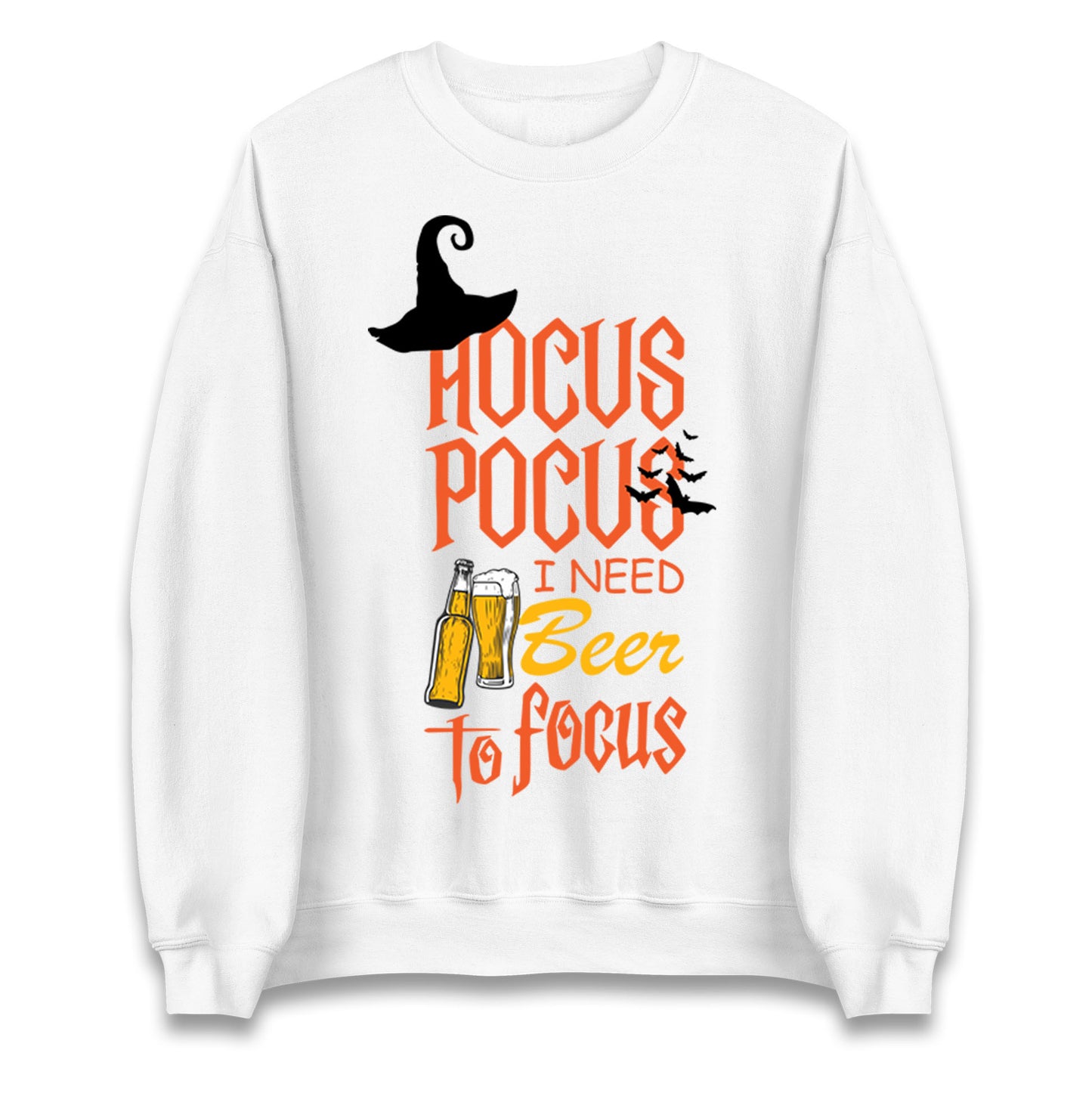 Hocus Pocus I Need Beer To Focus Halloween Sweatshirt
