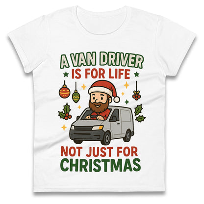 Van Driver Christmas Ladies T Shirt