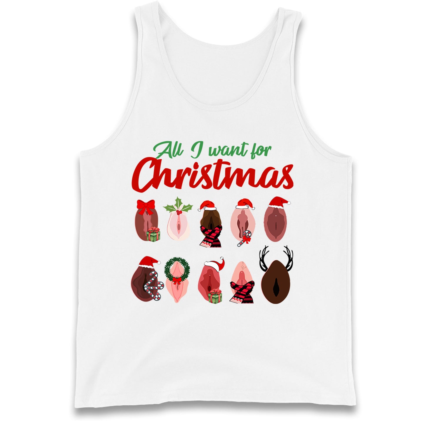 All I Want For Christmas Vagina Funny Tank Top