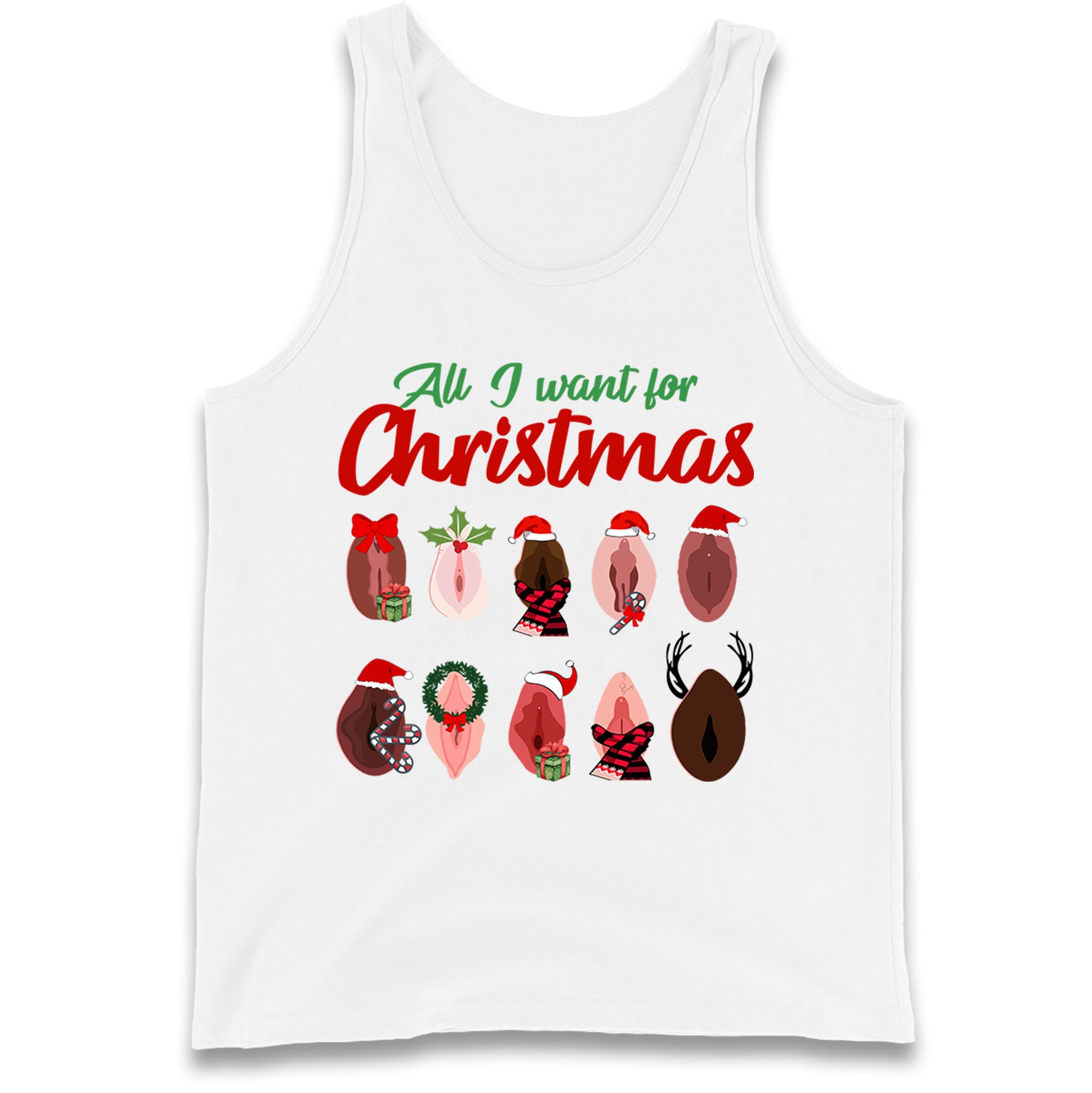All I Want For Christmas Vagina Funny Tank Top