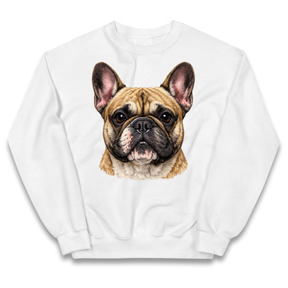 French Bulldog Face Kids Jumper