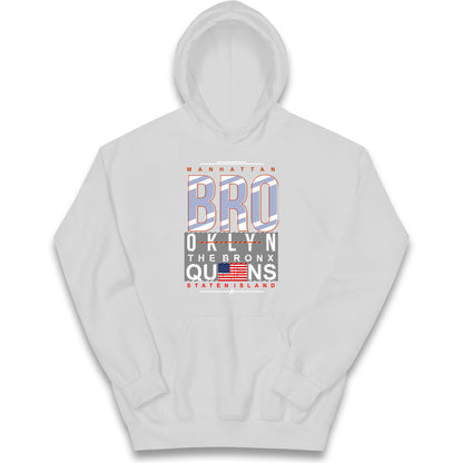 Brooklyn New York State Kids Hoodie
