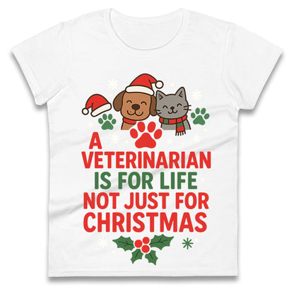 Veterinarian Christmas Ladies T Shirt