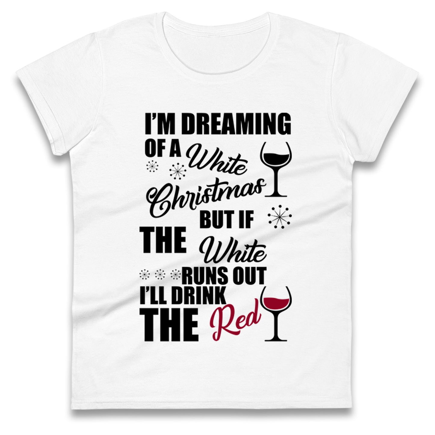 Wine Christmas Ladies T Shirt