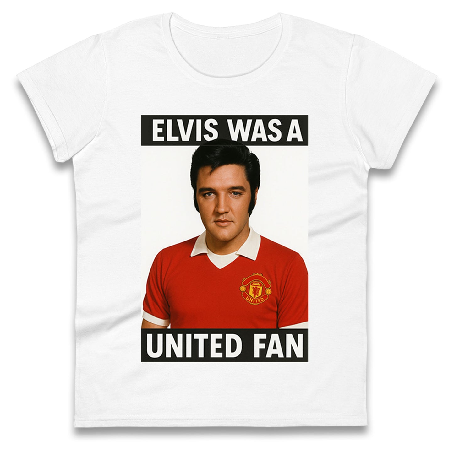 Elvis Presley Mnchester United Ladies T Shirt