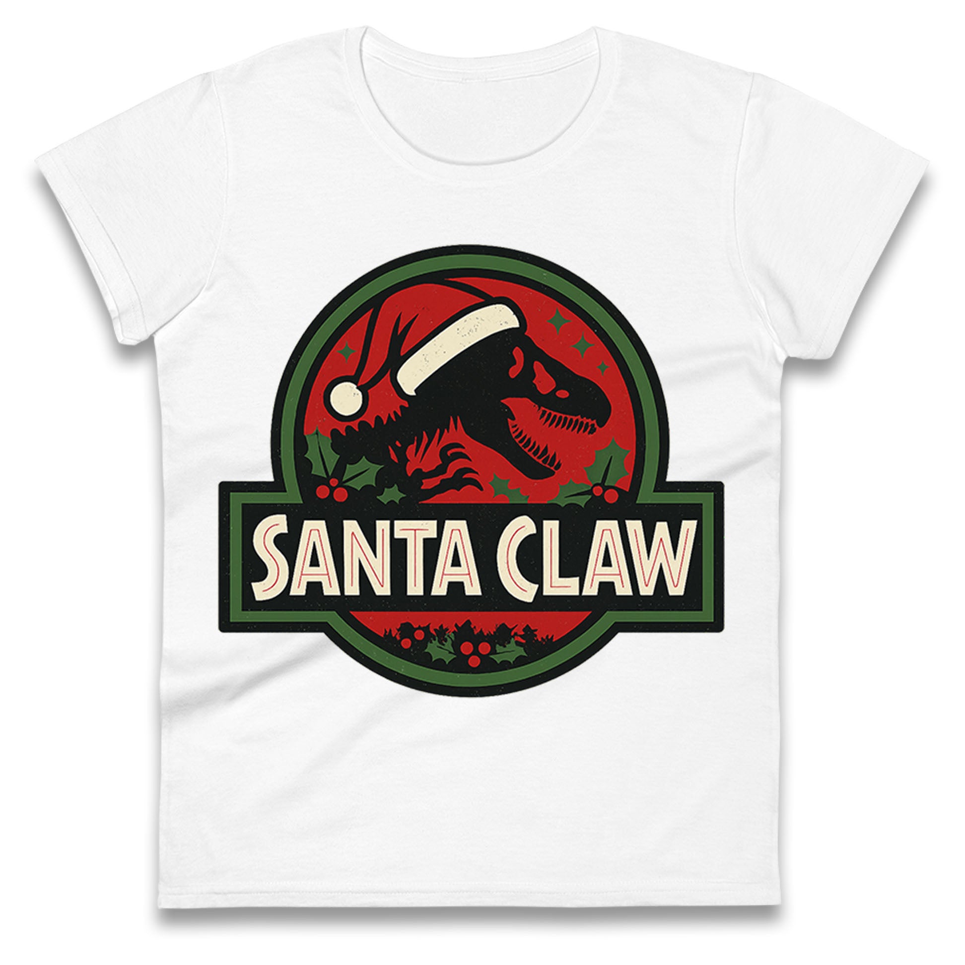 Jurassic Park Christmas Ladies T Shirt 