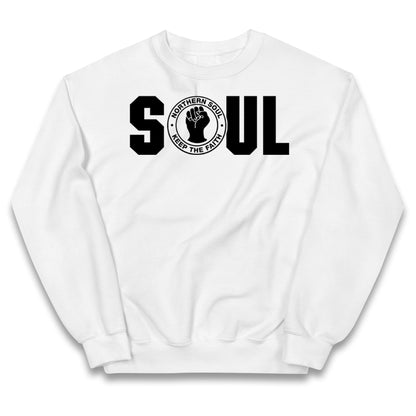Northern Soul Keep The Faith Logo Kids Jumper 