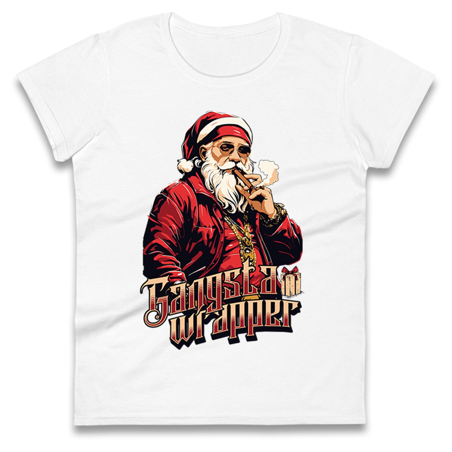 Santa Claus Gangster Ladies T Shirt
