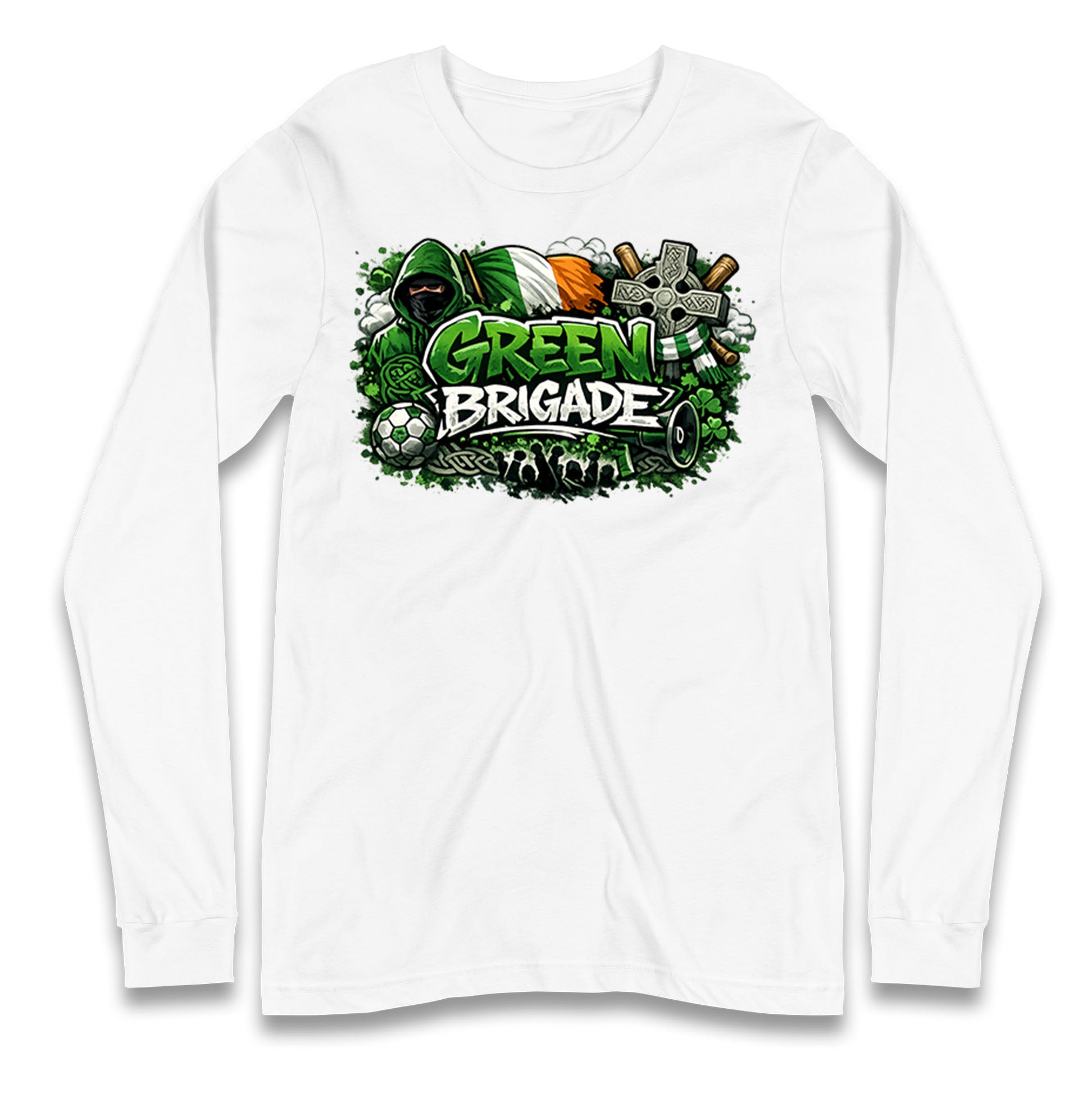 Celtic Green Brigade Football Longsleeve T Shirt 