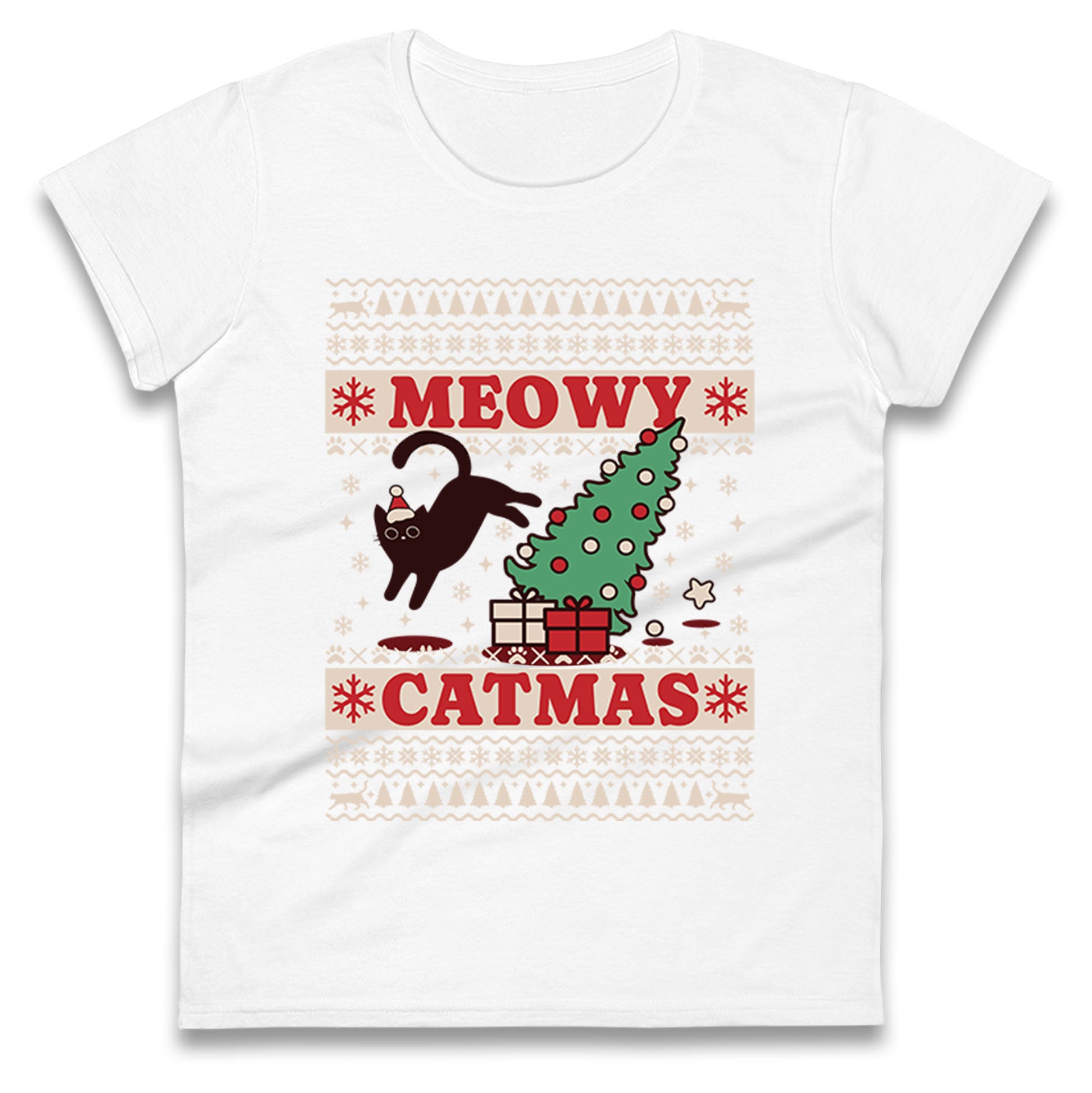 Christmas Cat Ladies T Shirt