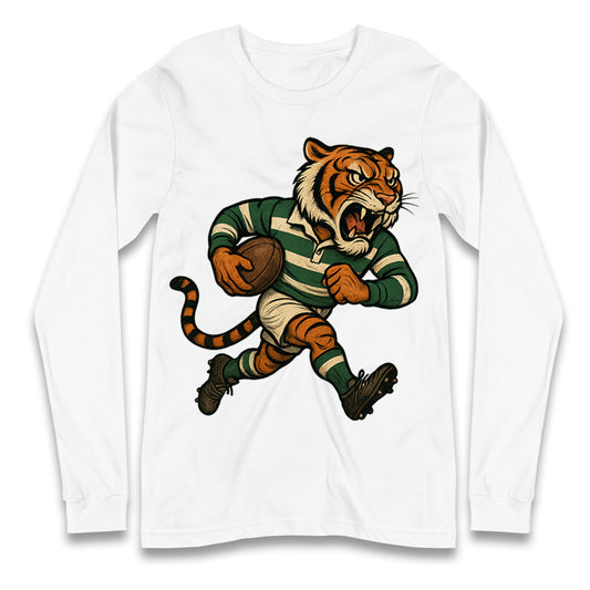Retro Leicester Tigers Rugby Union Longsleeve T Shirt