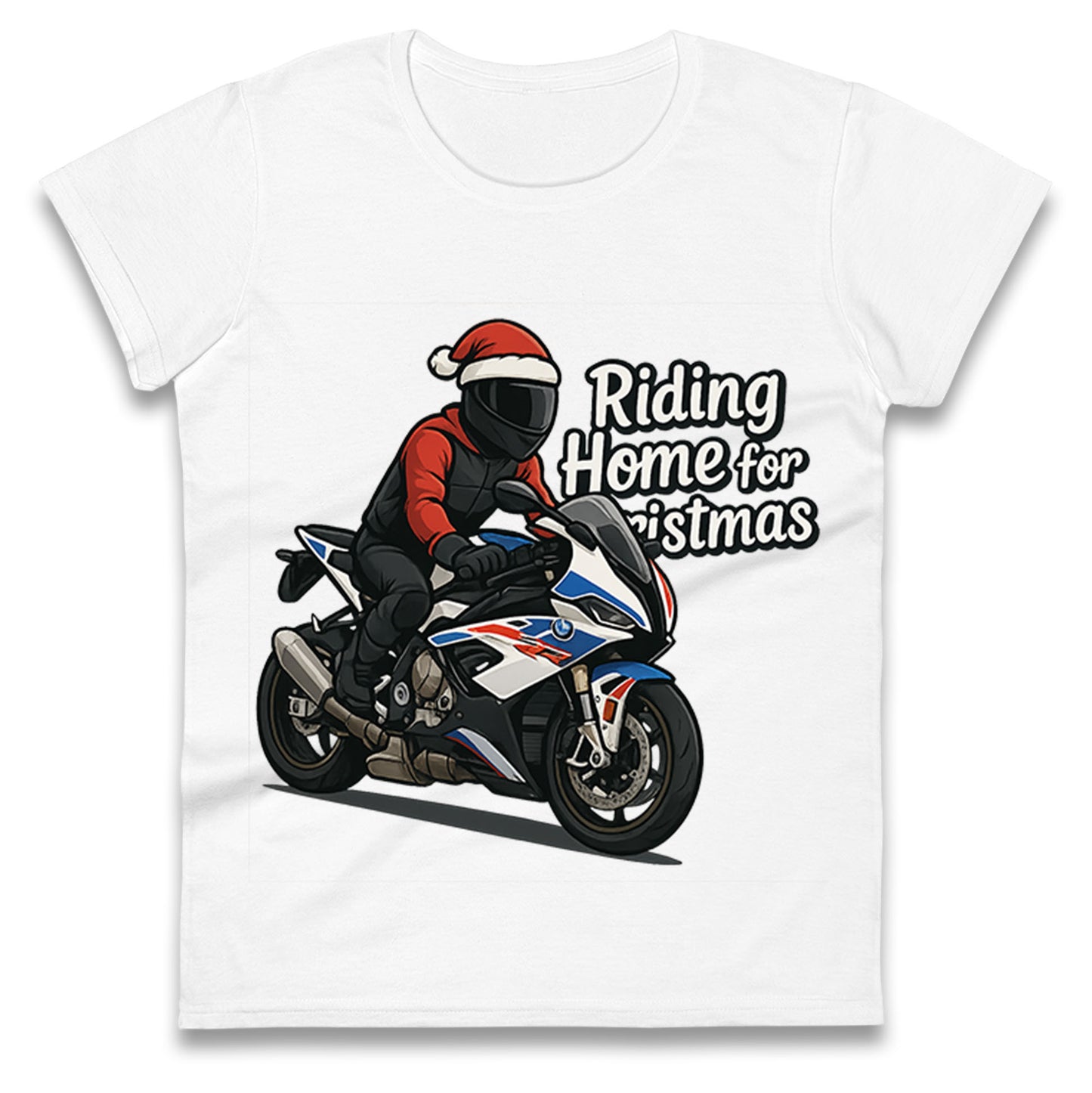 BMW S1000RR Christmas Ladies T Shirt 
