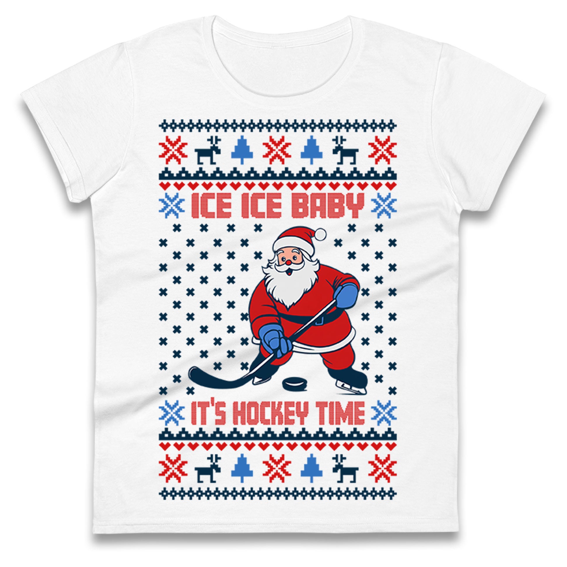 Hockey Christmas Ladies T Shirt 