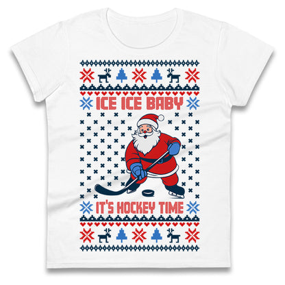 Hockey Christmas Ladies T Shirt 