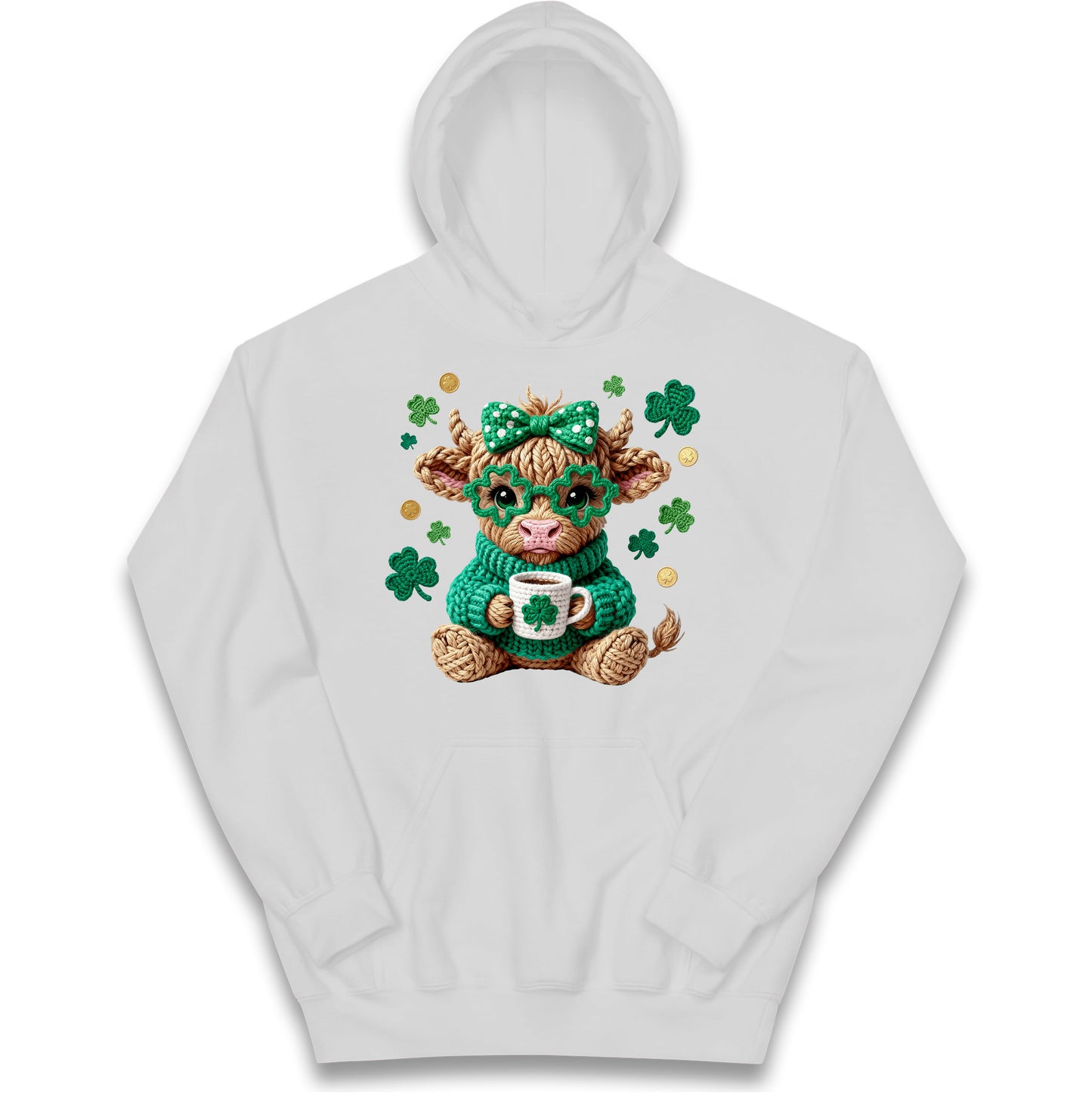 Cute Cow St Patrick Kids Hoodie