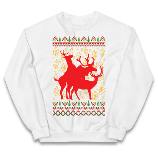 Reindeer Making Fun Christmas Jumper