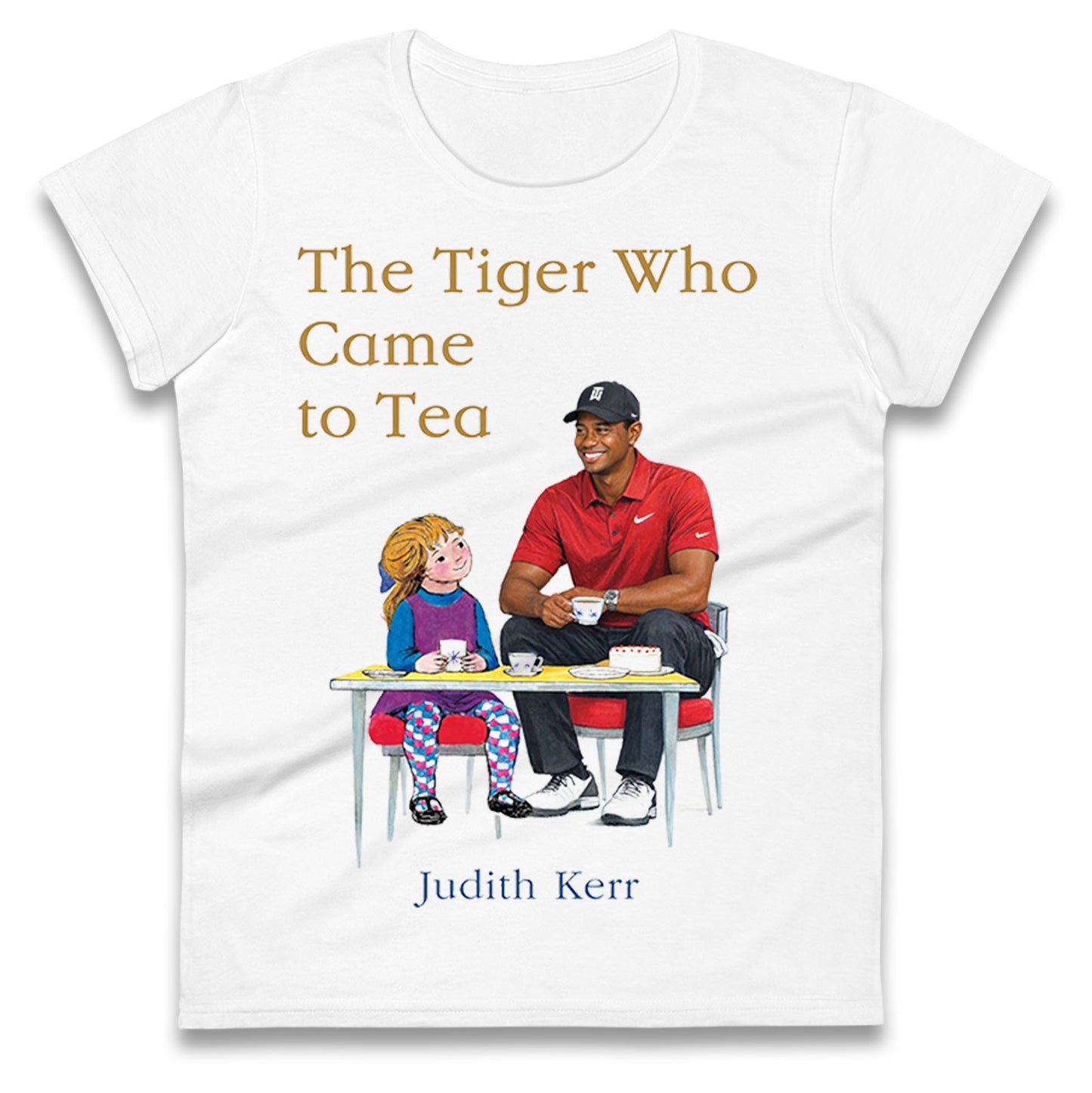 Tiger Woods The Tiger Who Came To Tea Golf Ladies T Shirt 