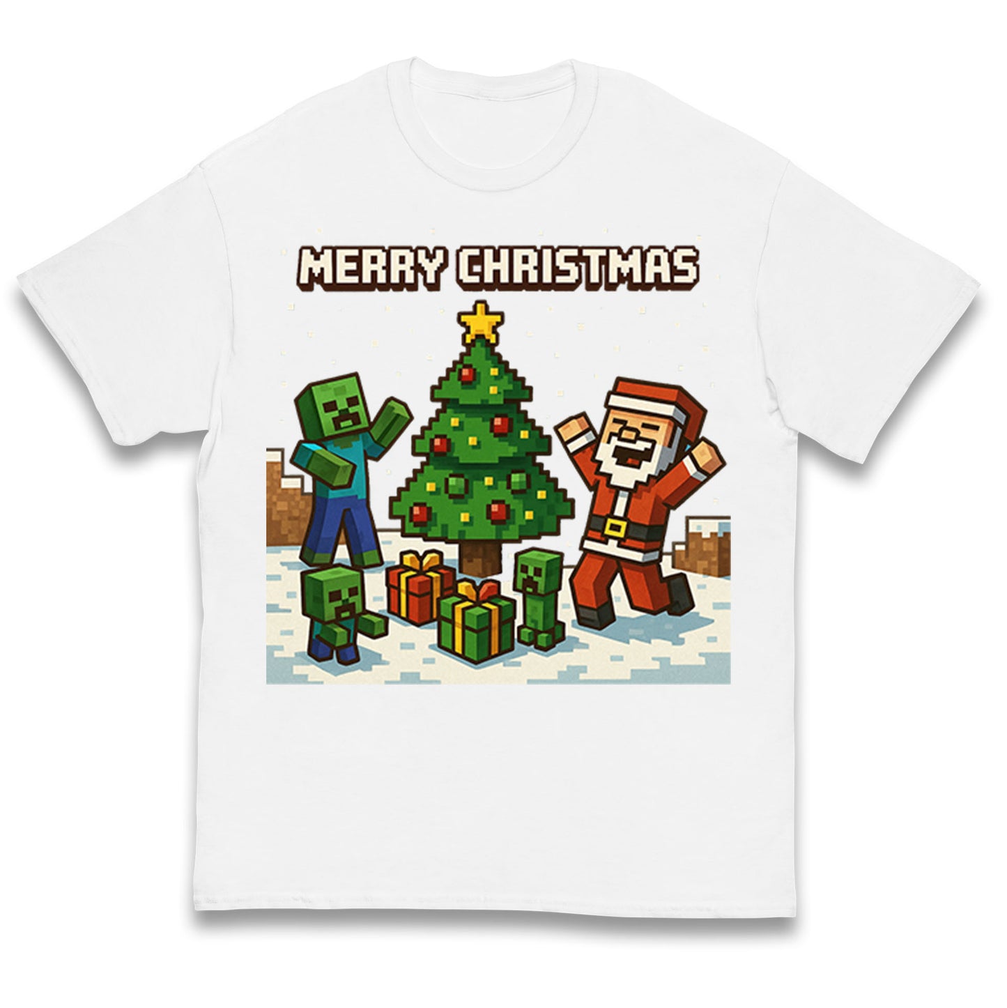Minecraft Christmas Kids T Shirt 