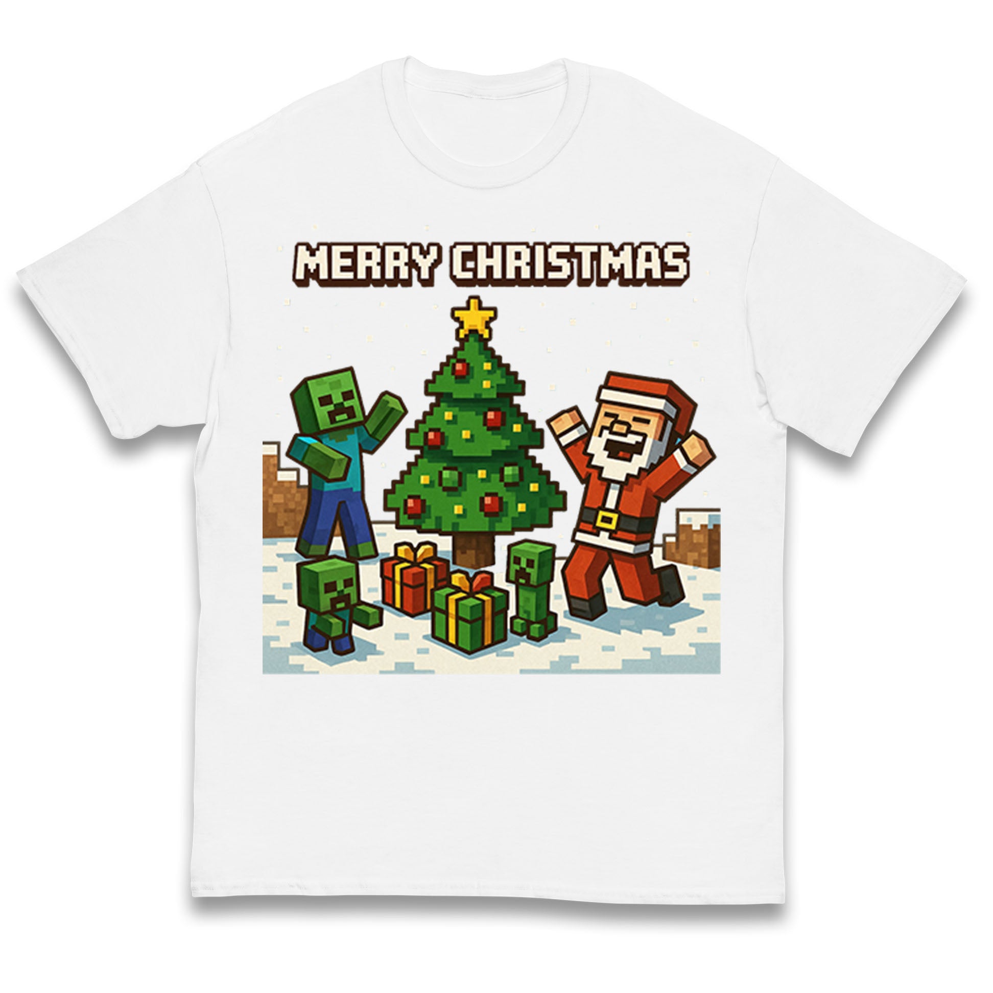 Minecraft Christmas Kids T Shirt 